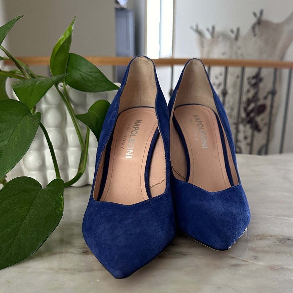 Napoleoni Royal Blue Suede Heels